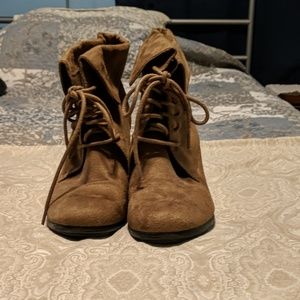Brown heeled booties